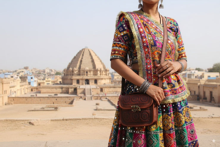 Jodhpuri Shaan - Leather Handbag - MINI - D1