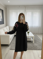 Embroidered woolen dress