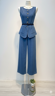 Women’s Sleeveless Denim Co-ord Set