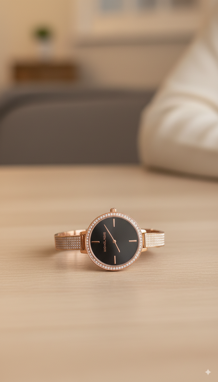 Michael Kors Women's Rose Gold Crystal-Accented Watch