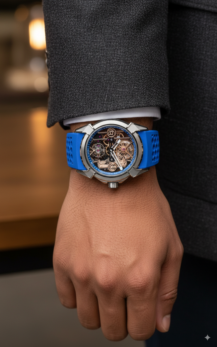 Jacob & Co. Epic X Skeleton Sher-e-Punjab Edition Watch – Blue Strap
