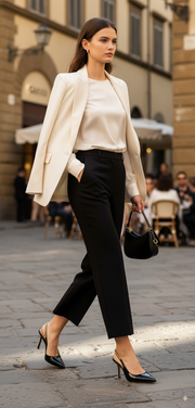 GUCCI SIGNORIA SLINGBACK LEATHER PUMPS - BLACK