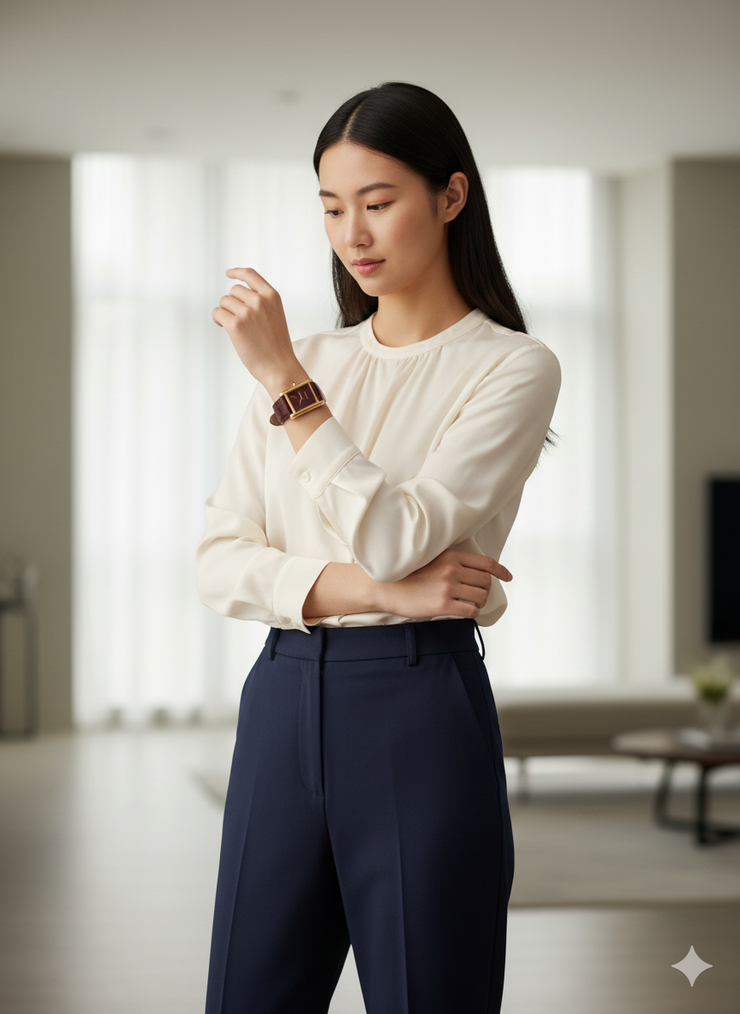 Bordeaux Elegance Rectangular Watch