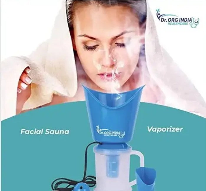 Dr. ORG Face, 3 In 1 Steam Vaporizer, Nose Steamer, Cough Steamer, Nozzle Inhaler & Nose vaporizer machine for cold and cough (Blue)