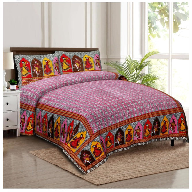 Rajasthani Block Printed Bedsheets - King Size