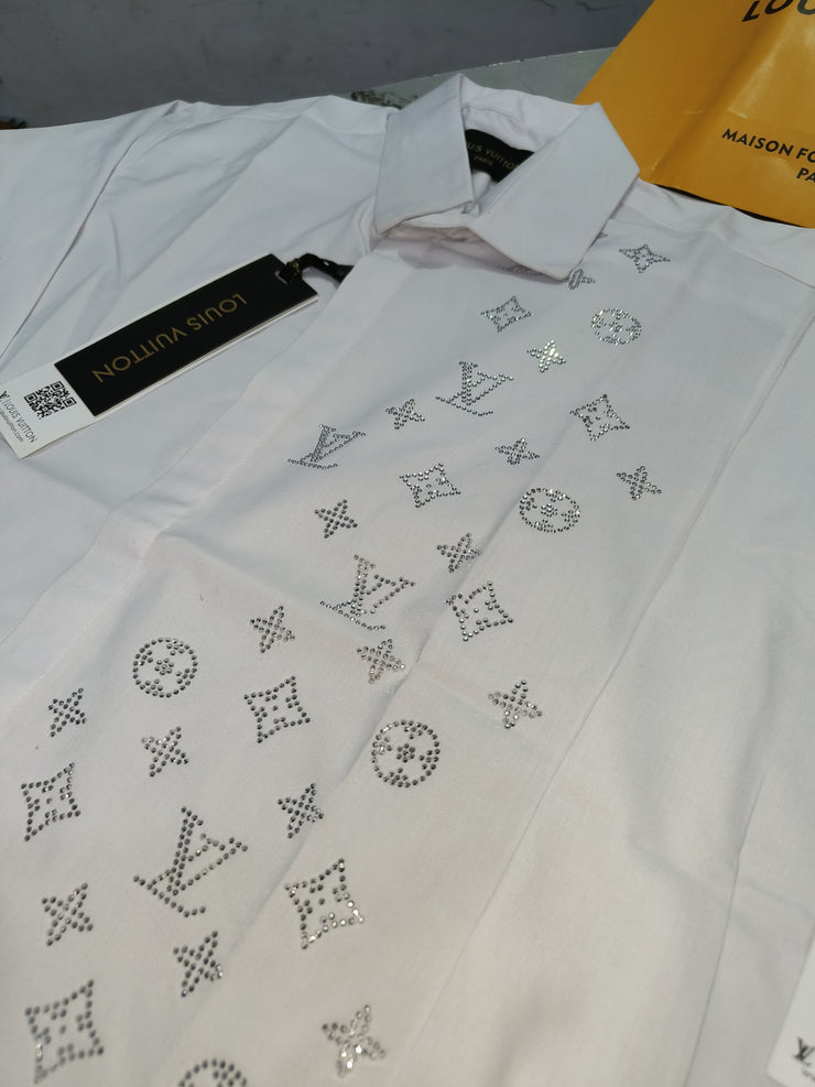 LV SWAROVSKI STONE WORK SHIRT