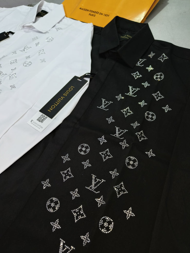 LV SWAROVSKI STONE WORK SHIRT