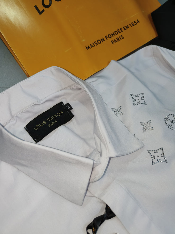 LV SWAROVSKI STONE WORK SHIRT
