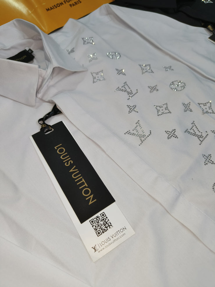 LV SWAROVSKI STONE WORK SHIRT