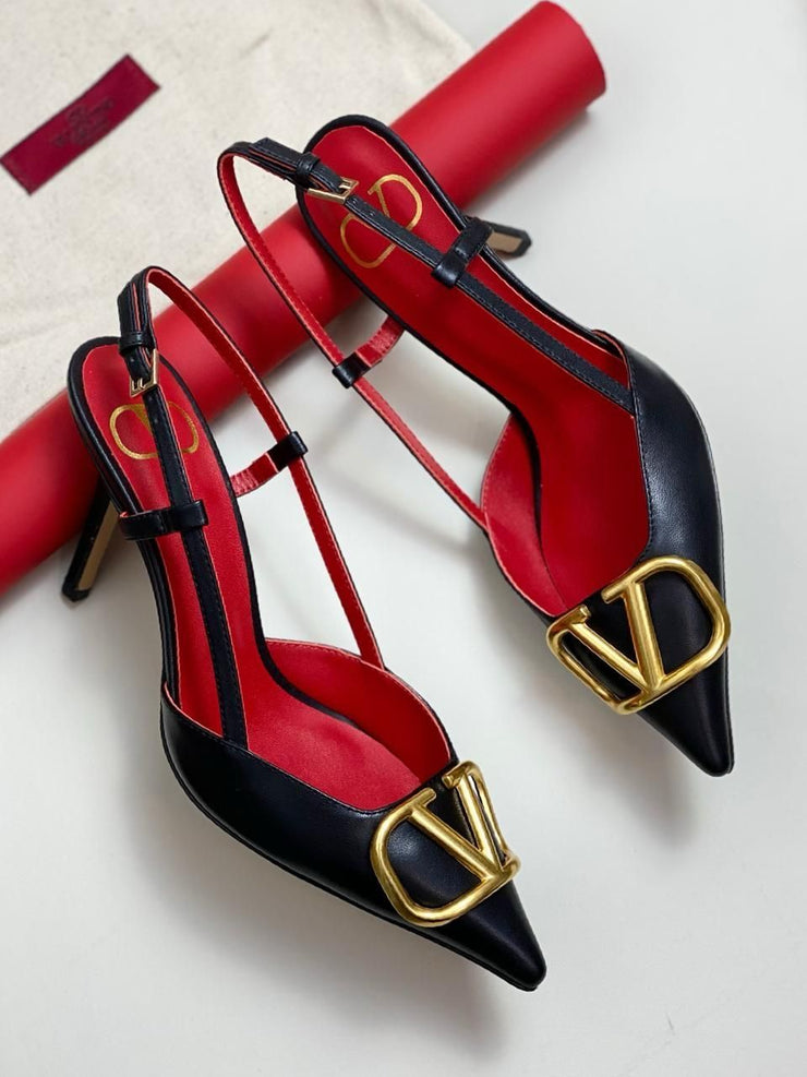 Valentino Heels WITH BOX - Golden Buckle