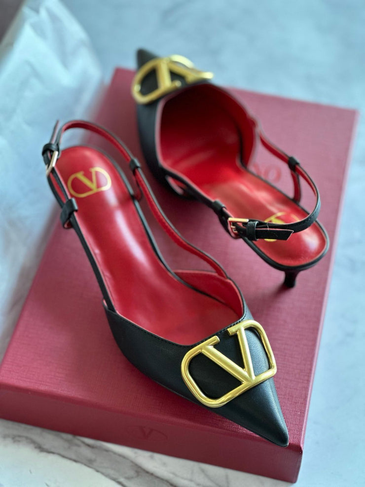 Valentino Heels WITH BOX - Golden Buckle