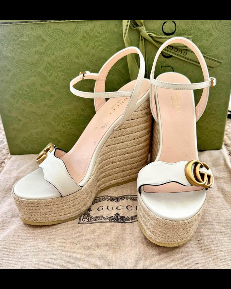 GUCCI ESPARDRILLE   WEDGE SANDALS