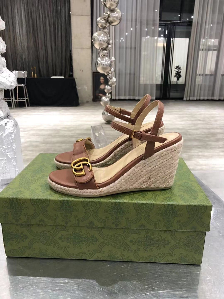 GUCCI ESPARDRILLE   WEDGE SANDALS