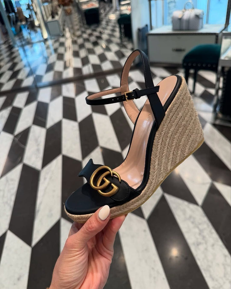 GUCCI ESPARDRILLE   WEDGE SANDALS