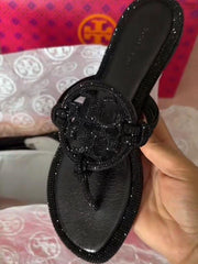 Tory Burch miller Knotted Pave Flats - Black