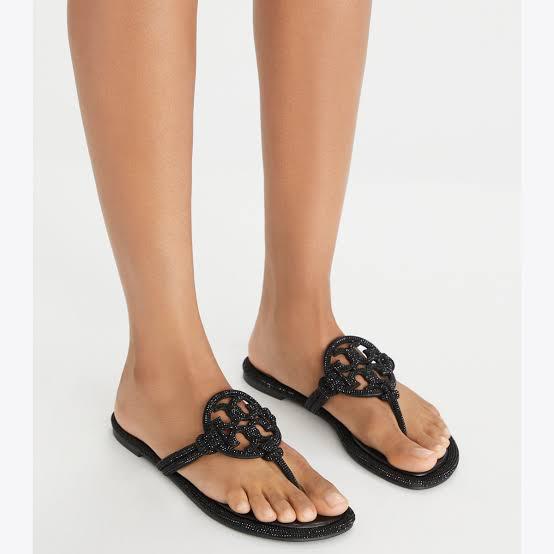 Tory Burch miller Knotted Pave Flats - Black