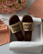 MIU MIU JUTE FLATS