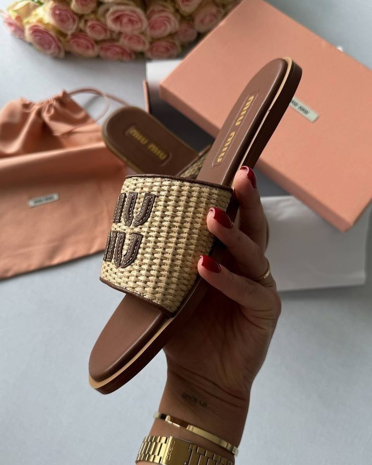 MIU MIU JUTE FLATS
