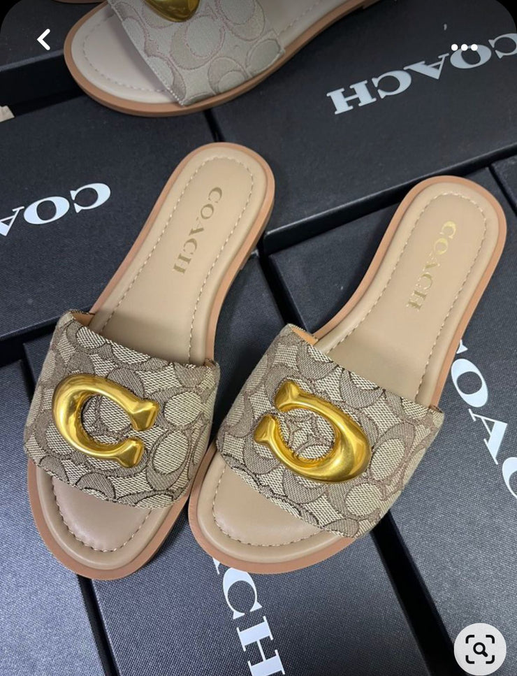 Coach slides in stock ❤️ - Muted Brown