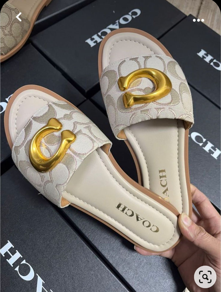 Coach slides in stock ❤️ - Warm Beige
