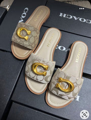 Coach slides in stock ❤️ - Muted Brown