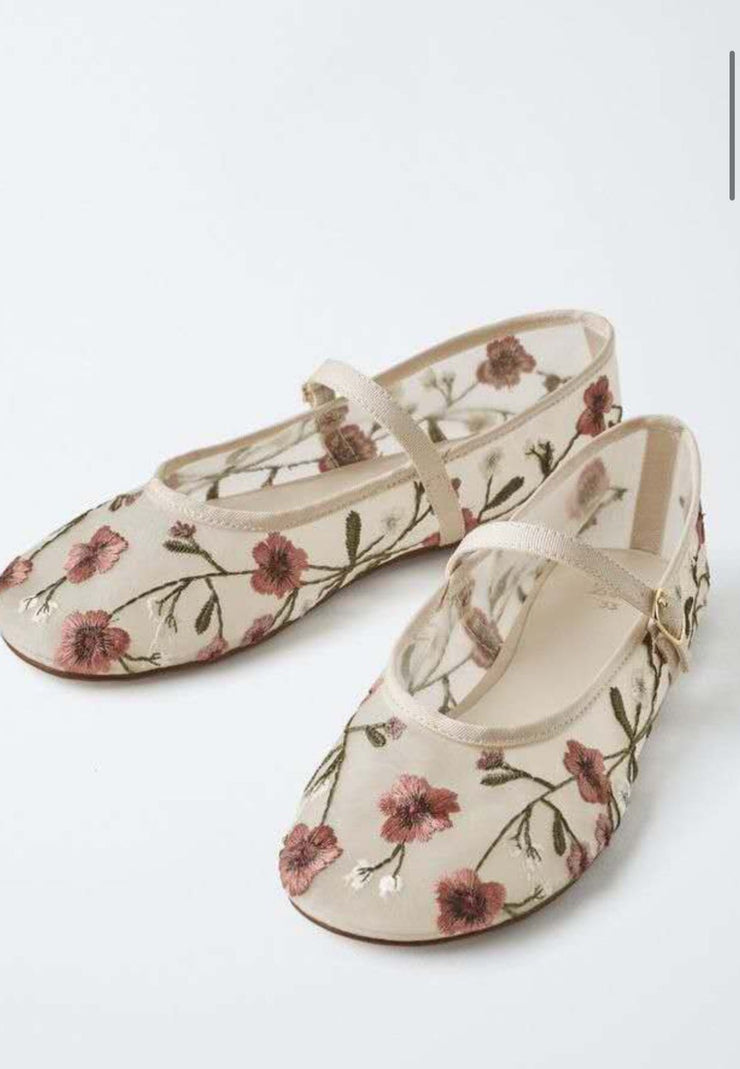 ZARA BRIDAL BALLERINAS -SHEER BEIGE