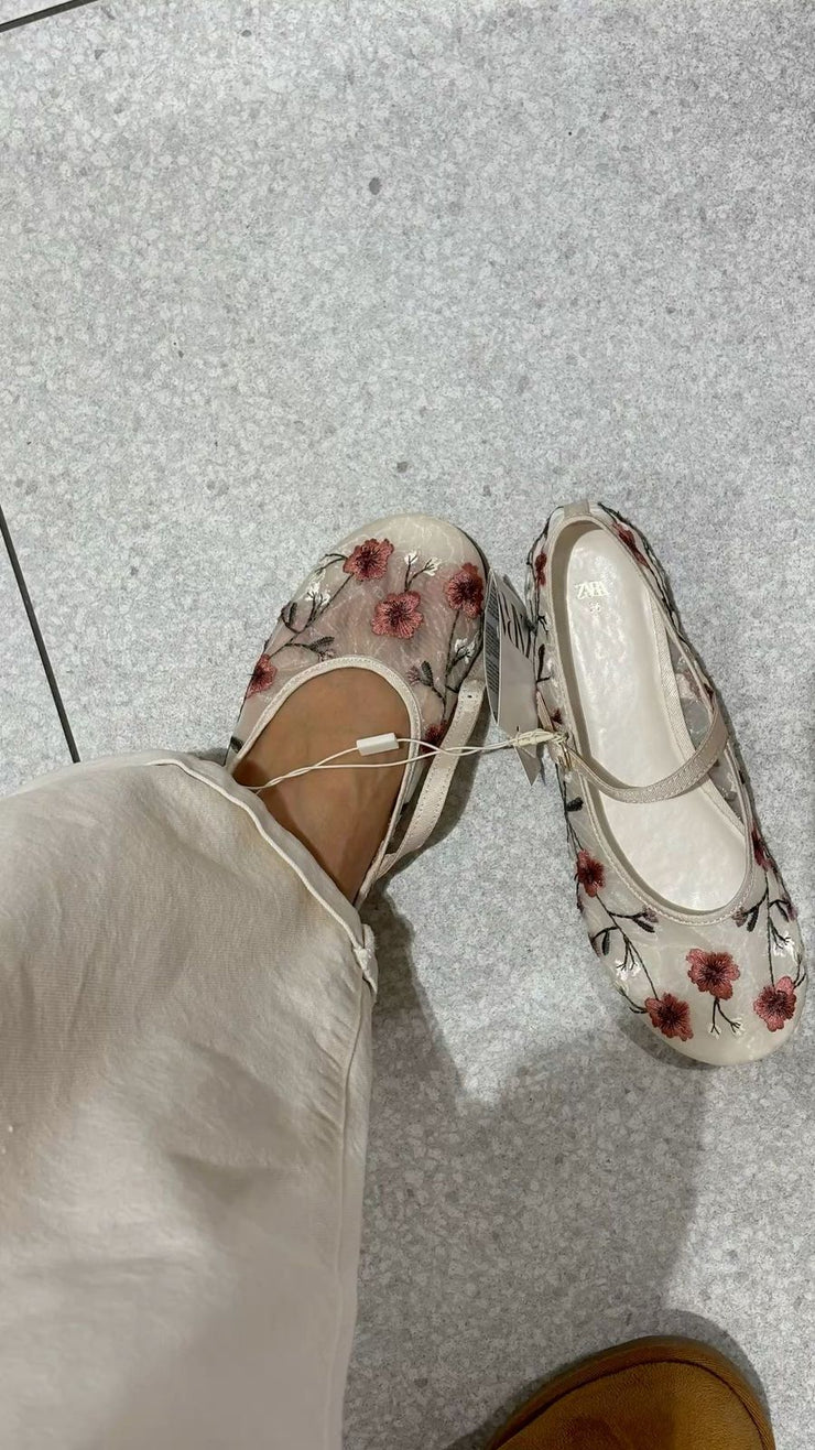 ZARA BRIDAL BALLERINAS -SHEER BEIGE