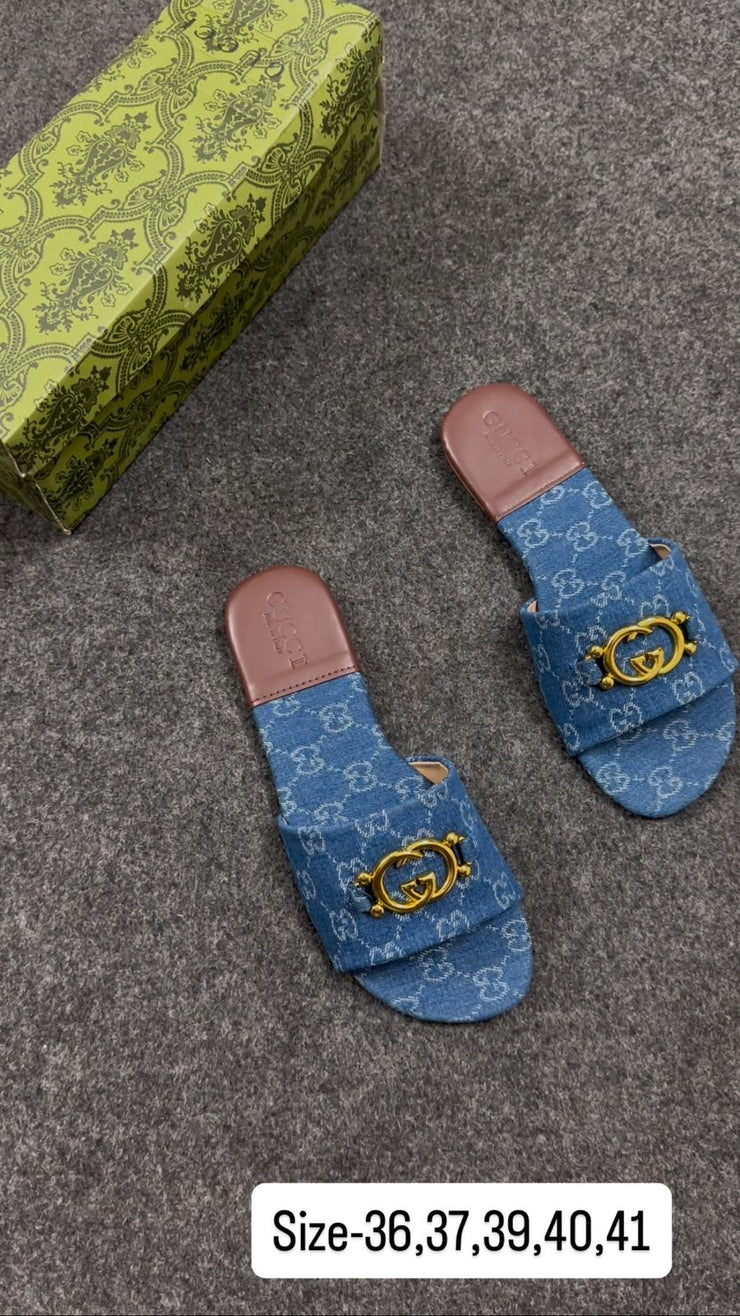 GUCCI PREMIUM QUALITY FLATS - BLUE