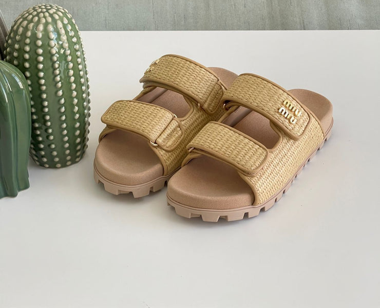 MIU MIU SANDALS - BEIGE