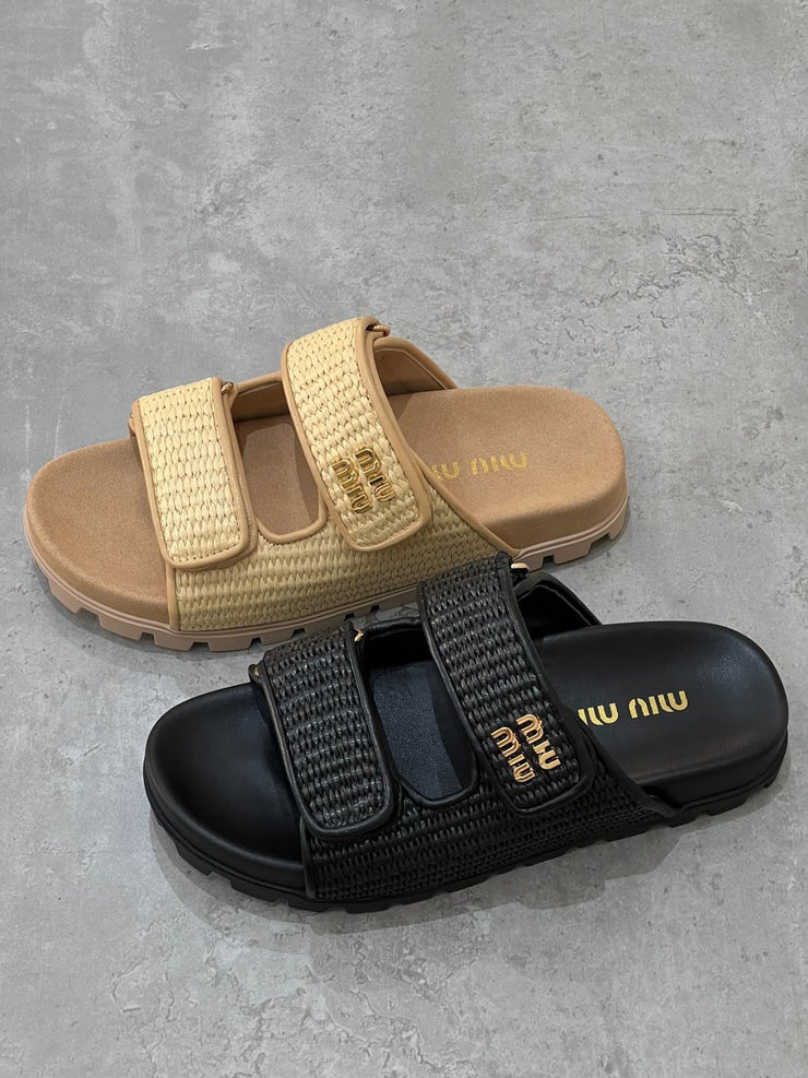 MIU MIU SANDALS - BLACK