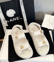 Channel Sandals - White