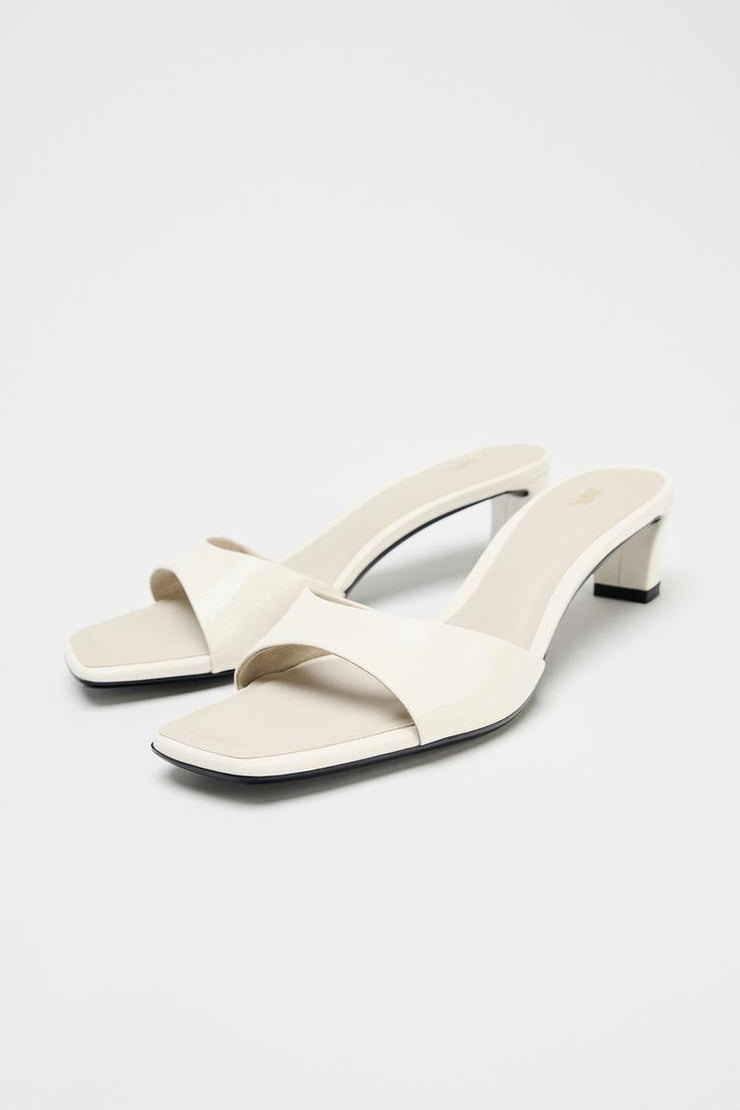 ZARA open-toe slip-on heeled sandals