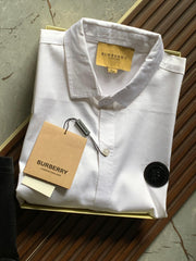 BURBERRY IMPORTED COTTON LYCRA FABRIC FULL SLEEVE SHIRTS