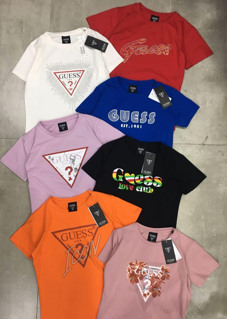 GUESS VERY EXCULSIVE COTTON LYCRA TEES FOR LADIES