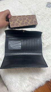COACH FLAP PRINTED THREE FOLD LONG WALLET