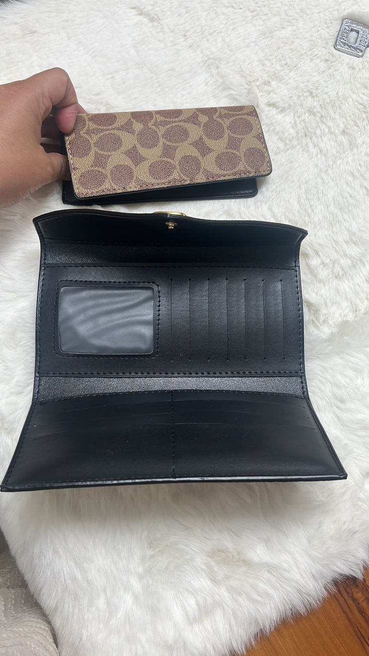 COACH FLAP PRINTED THREE FOLD LONG WALLET