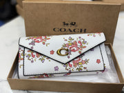COACH FLAP PRINTED THREE FOLD LONG WALLET