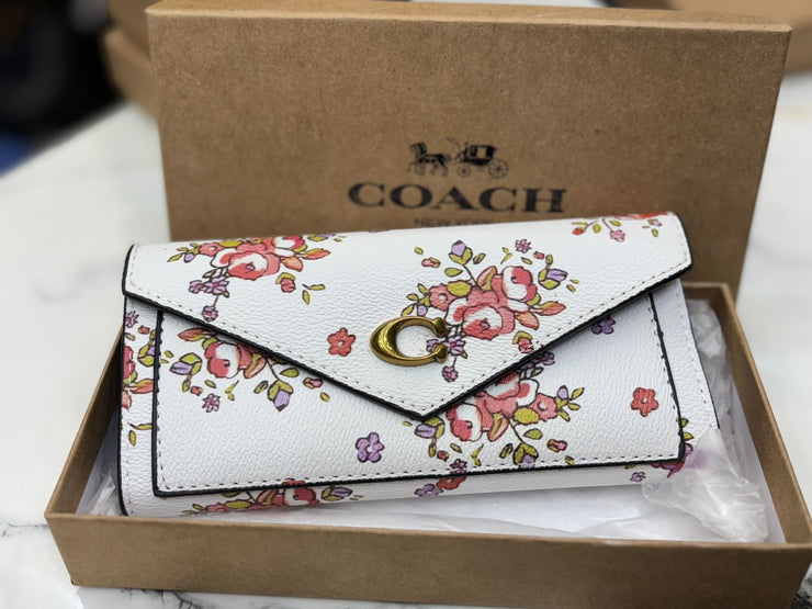 COACH FLAP PRINTED THREE FOLD LONG WALLET