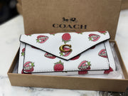 COACH FLAP STRAWBERRY 🍓 THREE FOLD LONG WALLET