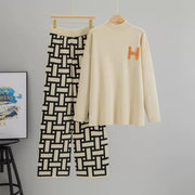 Knitted Warm cords With printed pants