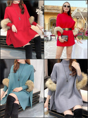 Gabriella Luxury Ponchu with Faux Fur wrap on Sleeves