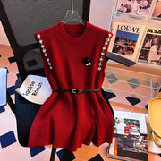 Ivy Luxury 3 pc Pullover Set ( Shirt + Sweater + Belt )