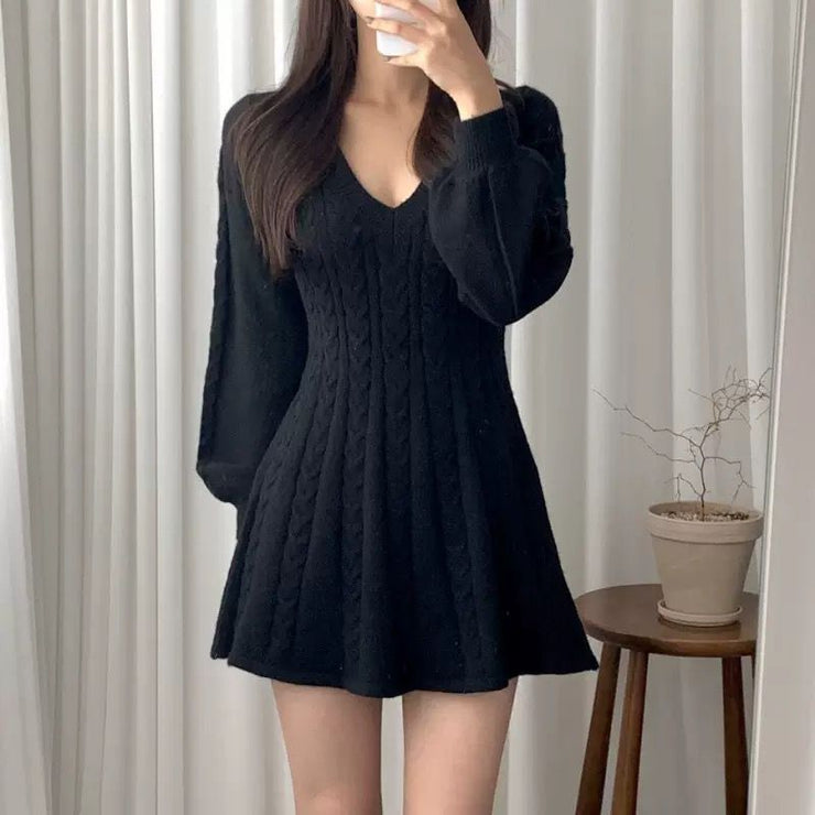 WINTER WARM SOFT WOOL CASHMERE DRESS