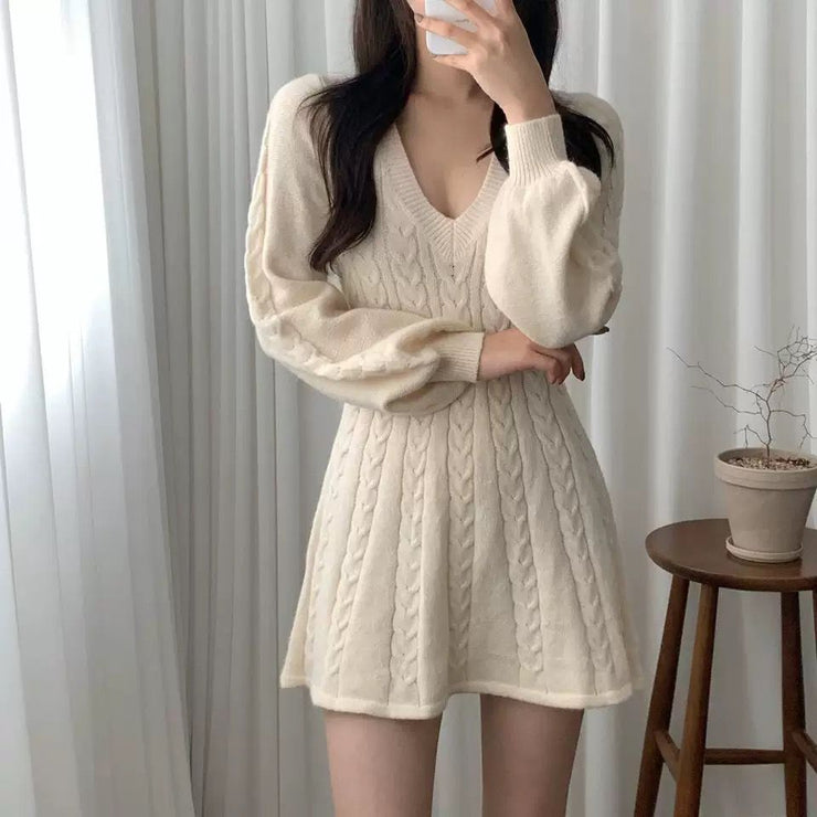 WINTER WARM SOFT WOOL CASHMERE DRESS
