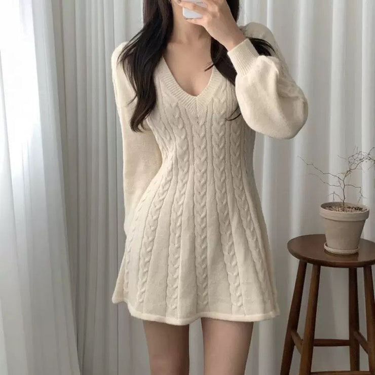 WINTER WARM SOFT WOOL CASHMERE DRESS