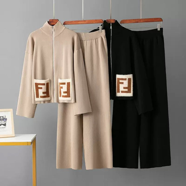 WINTER KNITTED CORD ZIPPER