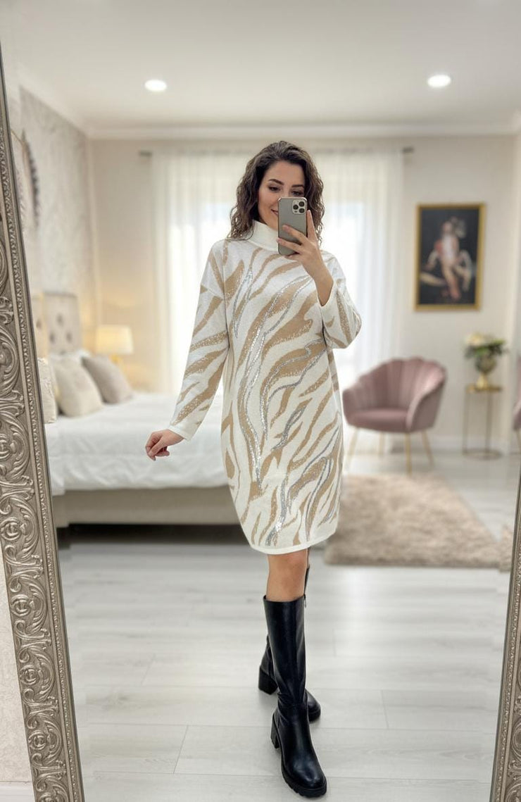 Designer Pattern Embellished Sweater Tunic