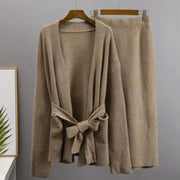 Cozy Knitted Cardigan & Skirt Co-Ord Set