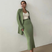 Cozy Knitted Cardigan & Skirt Co-Ord Set