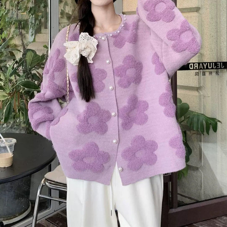Women’s Floral Knit Cardigan